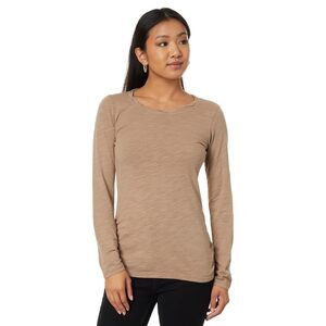 Mod-o-doc Women's Long Sleeve Twisted Scoopneck Tee, Taupe Tavern
